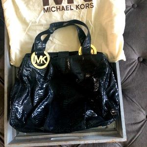 Micheal Kors Alligator Black Bag